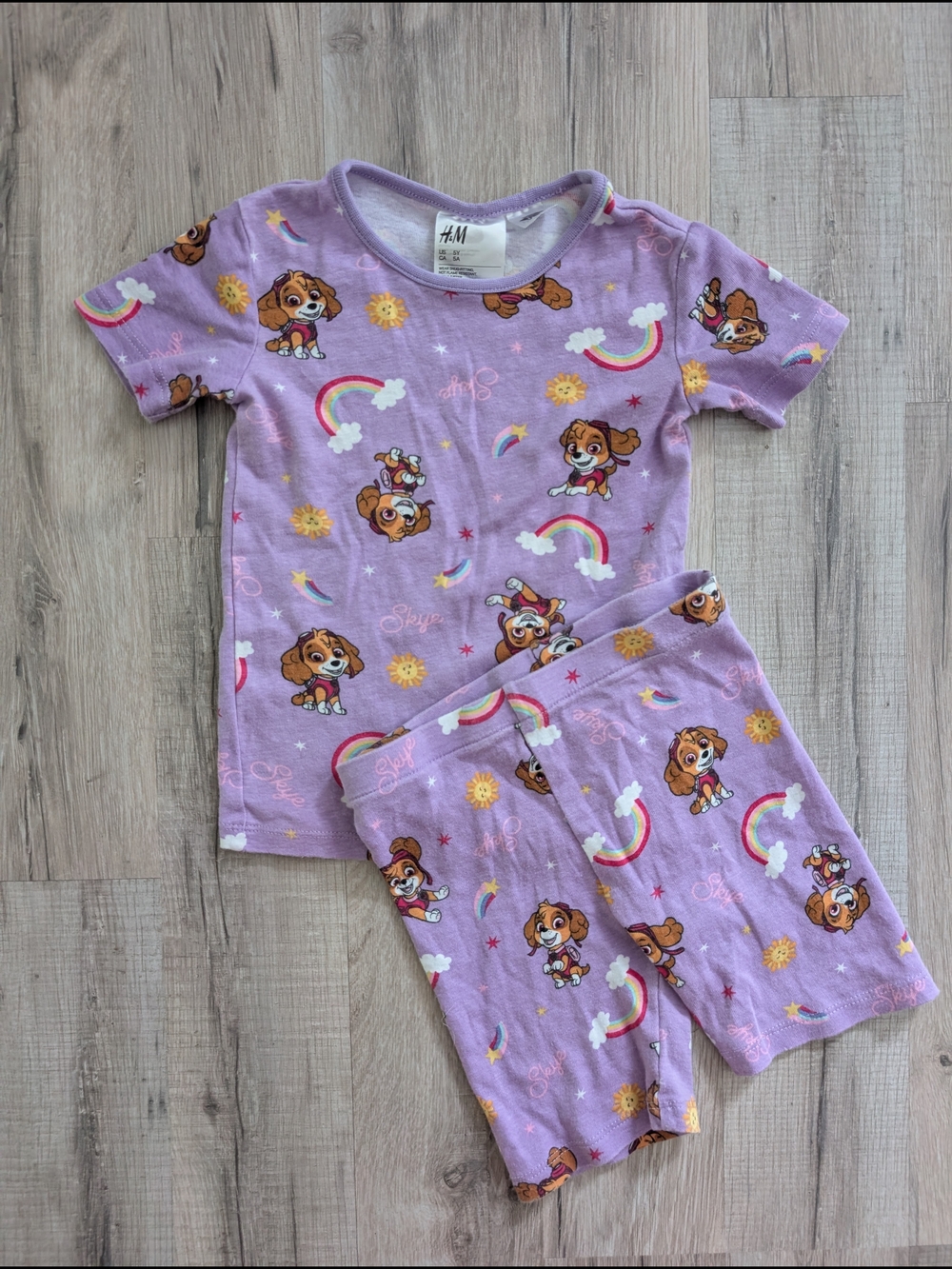 H&M Lavender Paw Patrol Skye Short Pajama Set, 5Y (V9)